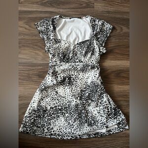 George Black and White Leopard Print top